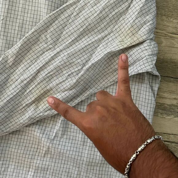 Yves Saint Laurent YSL Checkered Button Down Shirt Size 17.5 XL - Picture 4 of 5